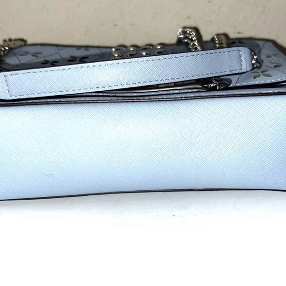 Michael Kors tina studded silver chain baby blue medium shoulder bag - Picture 3 of 5